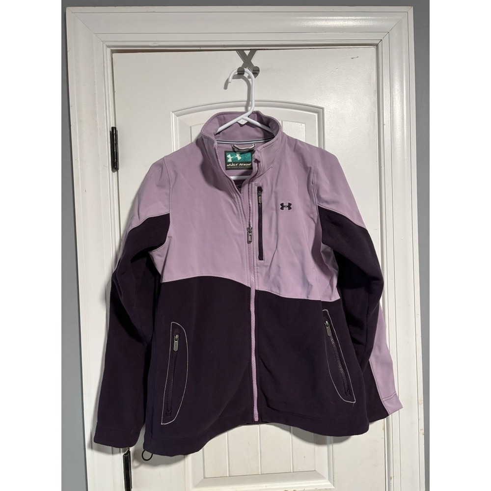 Under Armour Fleece/Softshell Jacket Women's‎ Size M Purple Full Zip ACC